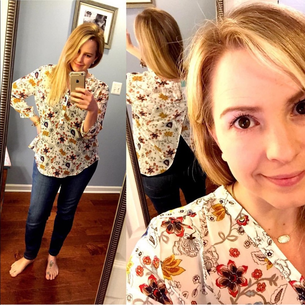 Fun2fun rahn Henley blouse size L